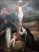Anthony Van Dyck, Christ on the Cross with Saint Catherine of Siena, Saint Dominic and an Angel